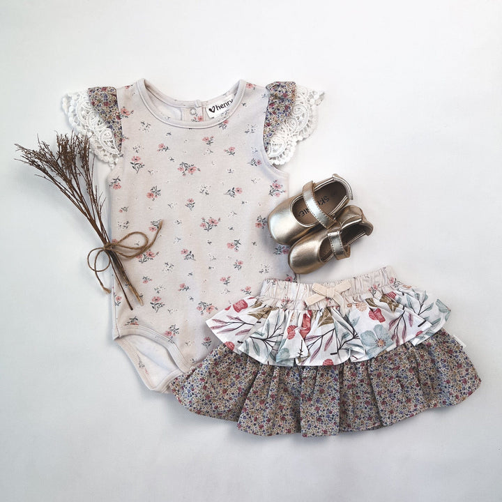 Love Henry Bottoms Baby Girls Frilly Pilcher Skirt - Fairyfloss Sunset