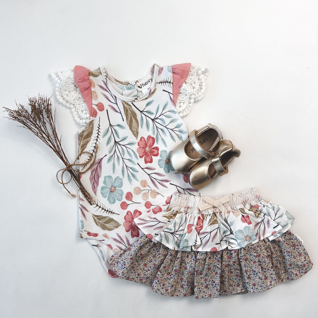 Love Henry Bottoms Baby Girls Frilly Pilcher Skirt - Fairyfloss Sunset