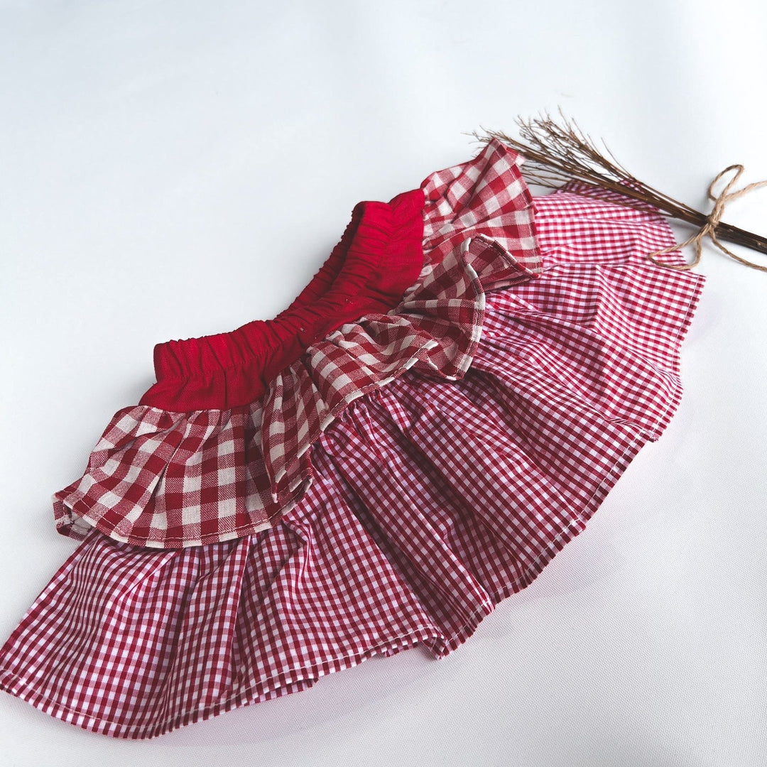 Love Henry Bottoms Baby Girls Frilly Pilcher Skirt - Red Checks