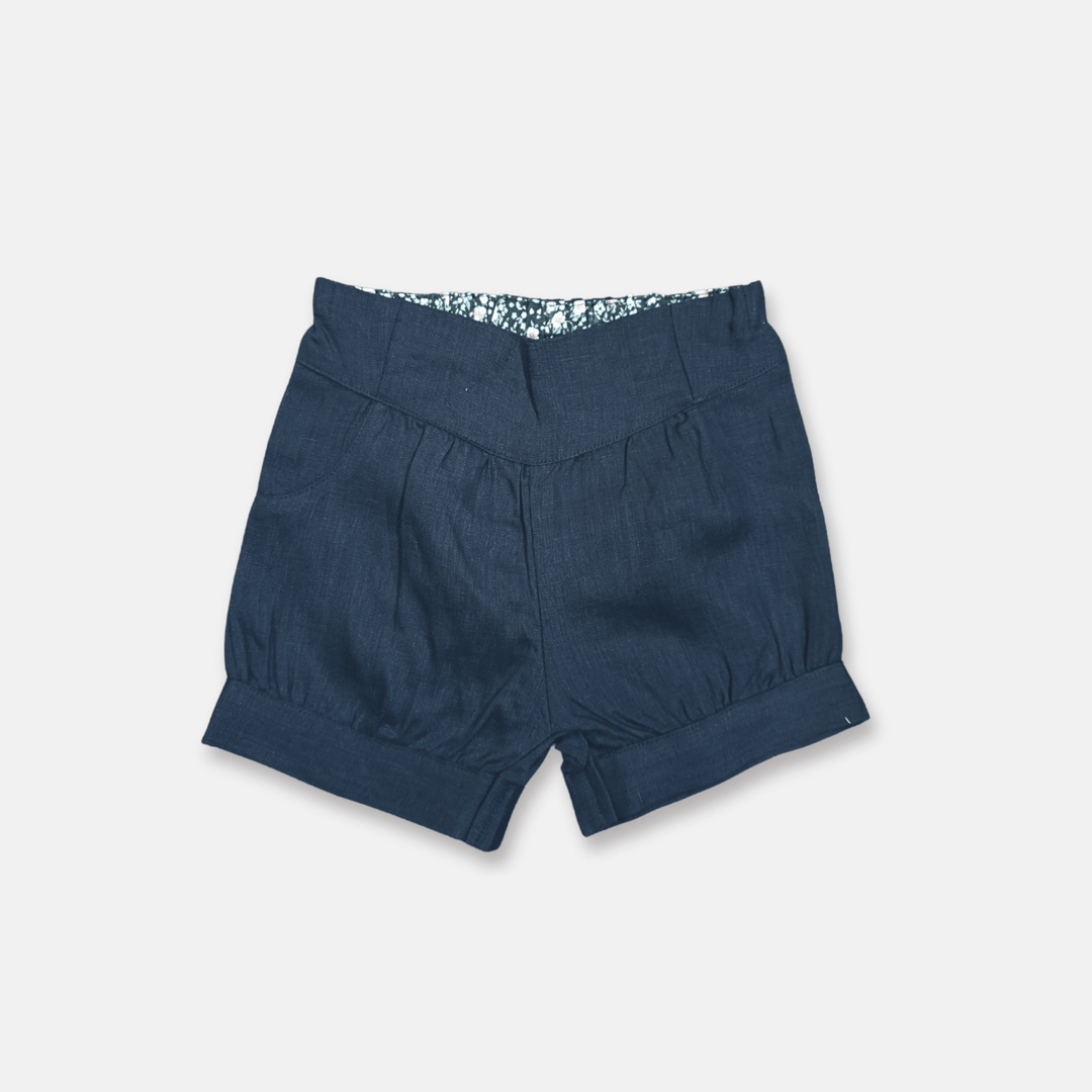 Love Henry Bottoms Baby Girls Lucy Shorts - Navy Linen