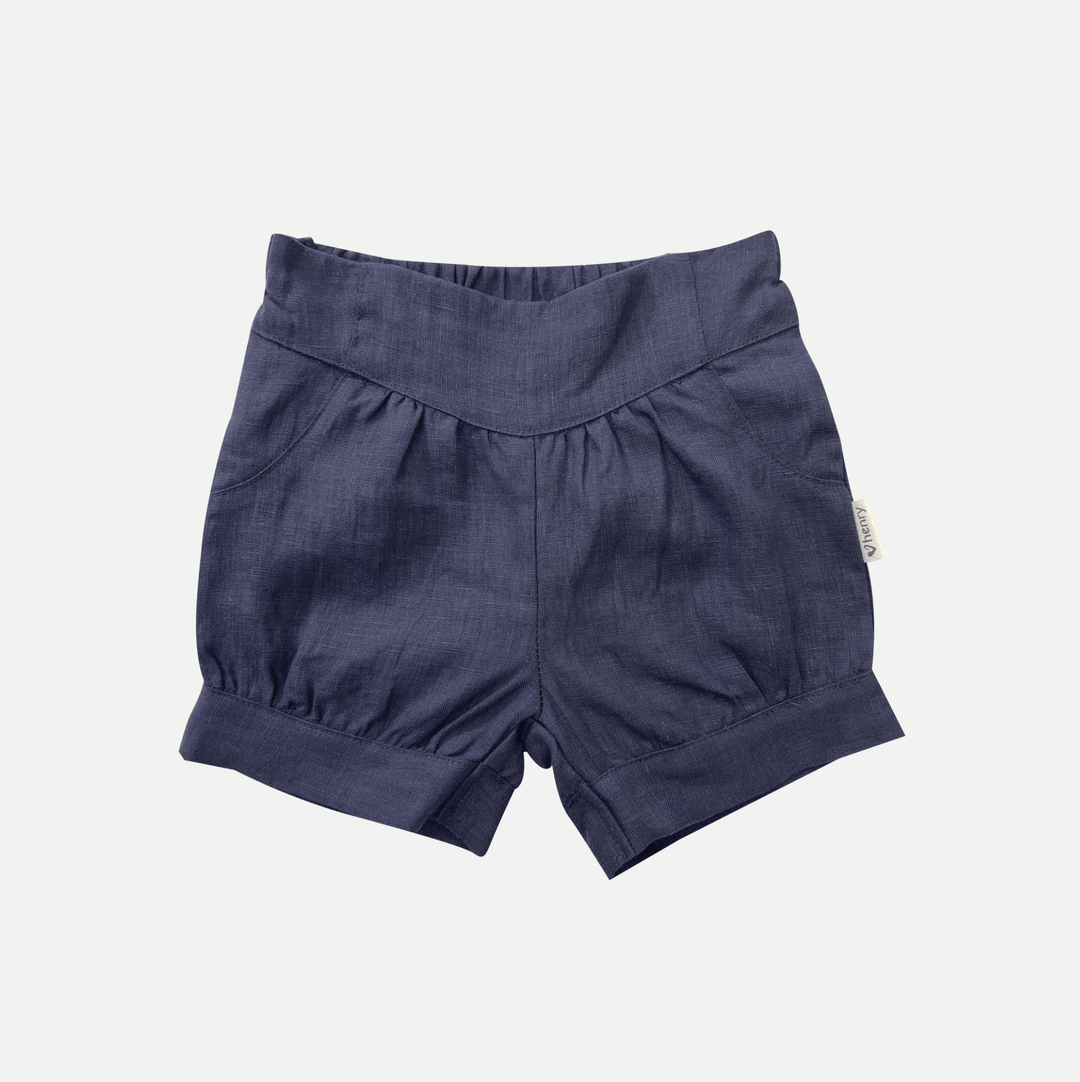 Love Henry Bottoms Baby Girls Lucy Shorts - Navy Linen