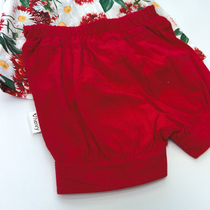 Love Henry Bottoms Baby Girls Lucy Shorts - Red Linen