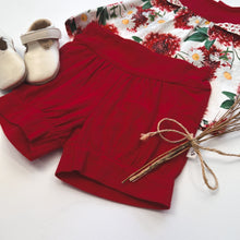 Load image into Gallery viewer, Love Henry Bottoms Baby Girls Lucy Shorts - Red Linen
