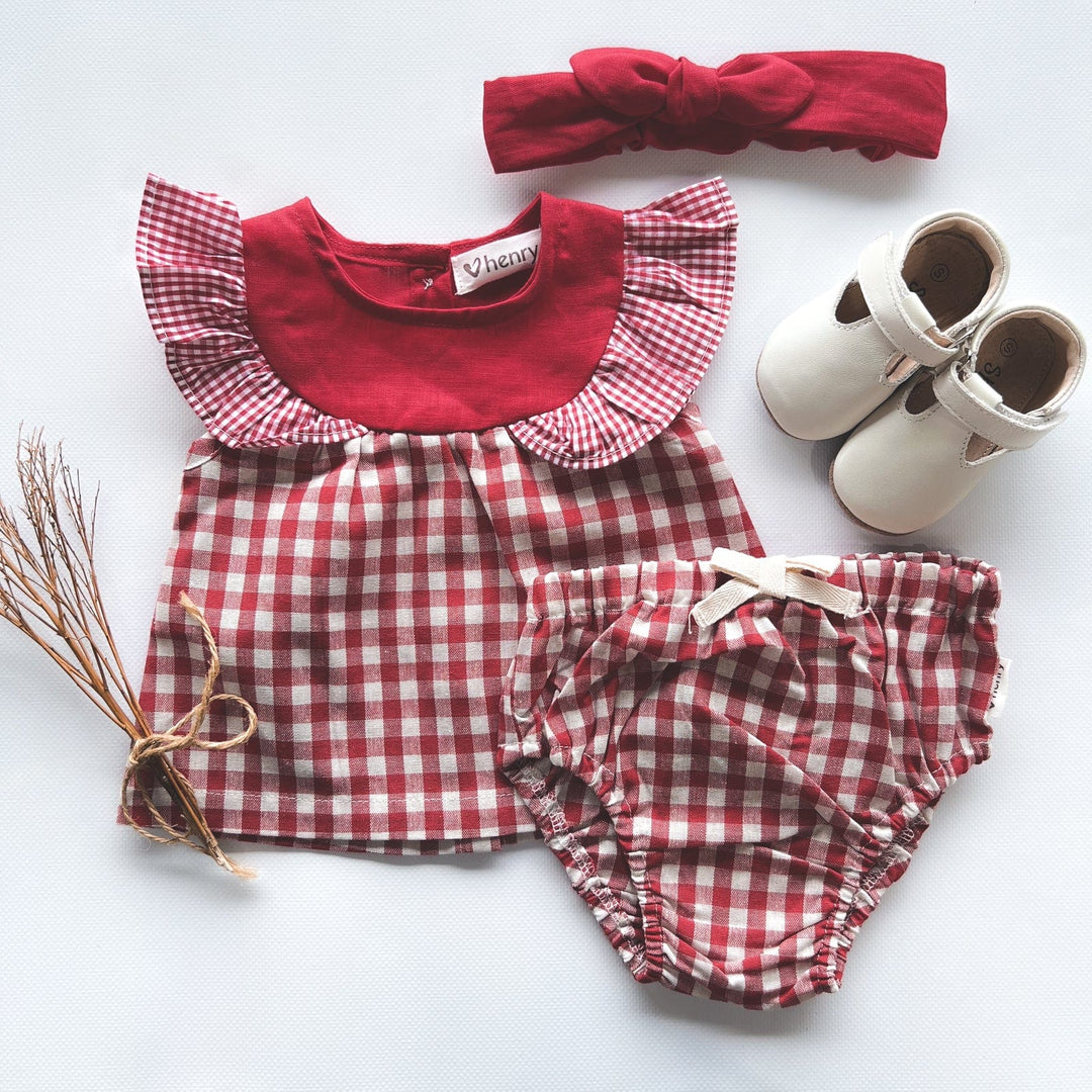 Love Henry Bottoms Baby Girls Pilcher - Red Check