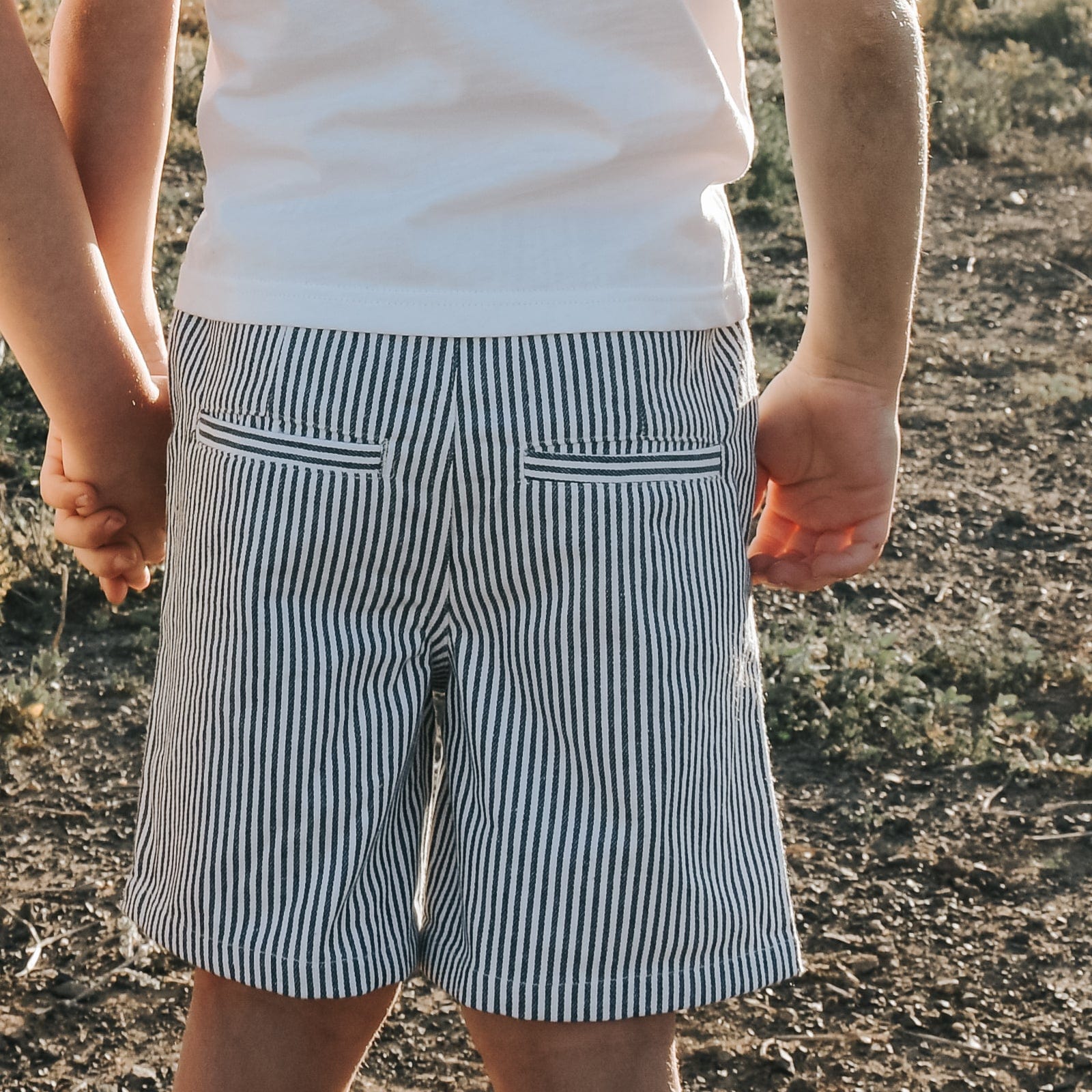 Love Henry Bottoms Boys Dress Shorts - Navy Pinstripe