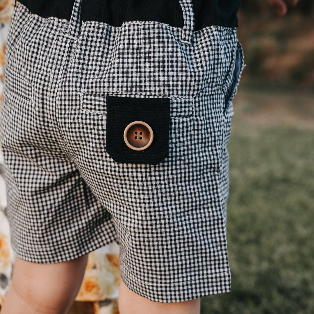 Love Henry Bottoms Boys Oscar Shorts - Navy Gingham