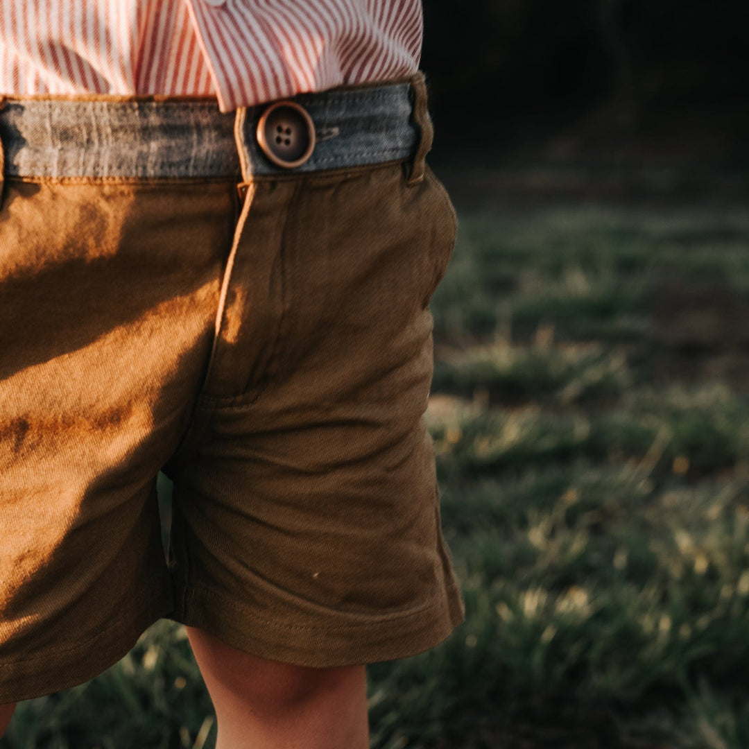 Love Henry Bottoms Boys Oscar Shorts - Taupe