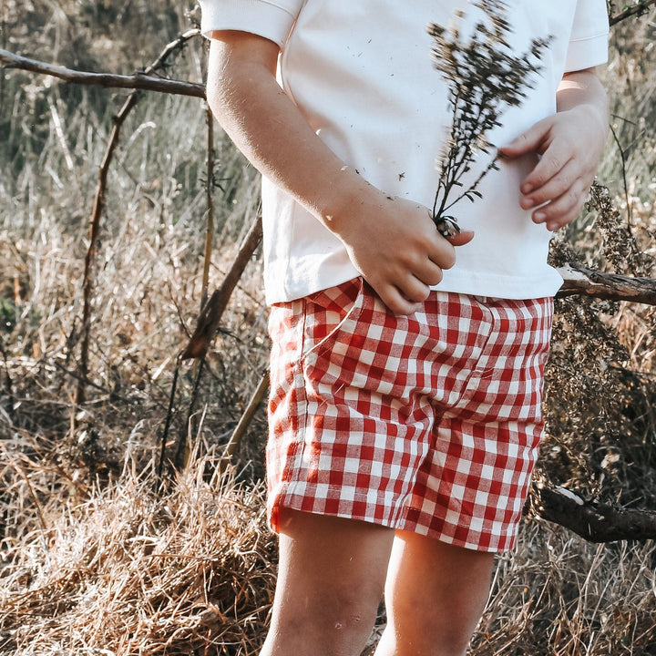 Love Henry Bottoms Boys Sonny Shorts - Red Check