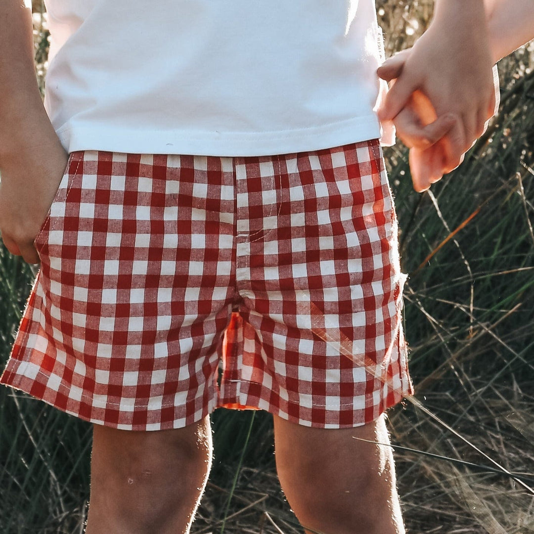 Love Henry Bottoms Boys Sonny Shorts - Red Check