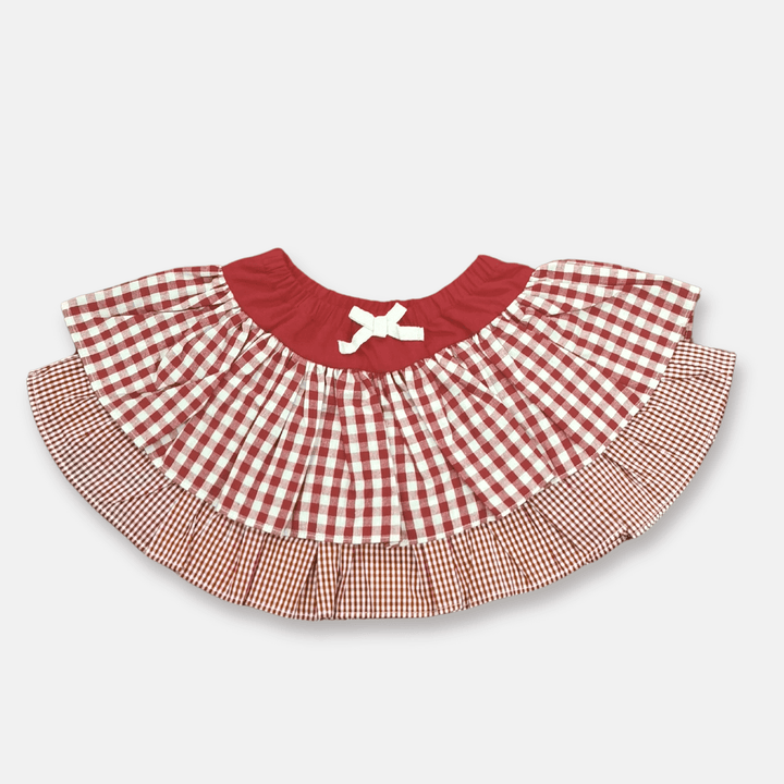 Love Henry Bottoms Girls Frilly Skirt - Red Checks