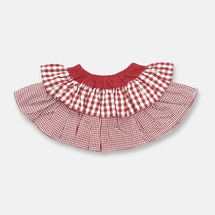 Love Henry Bottoms Girls Frilly Skirt - Red Checks