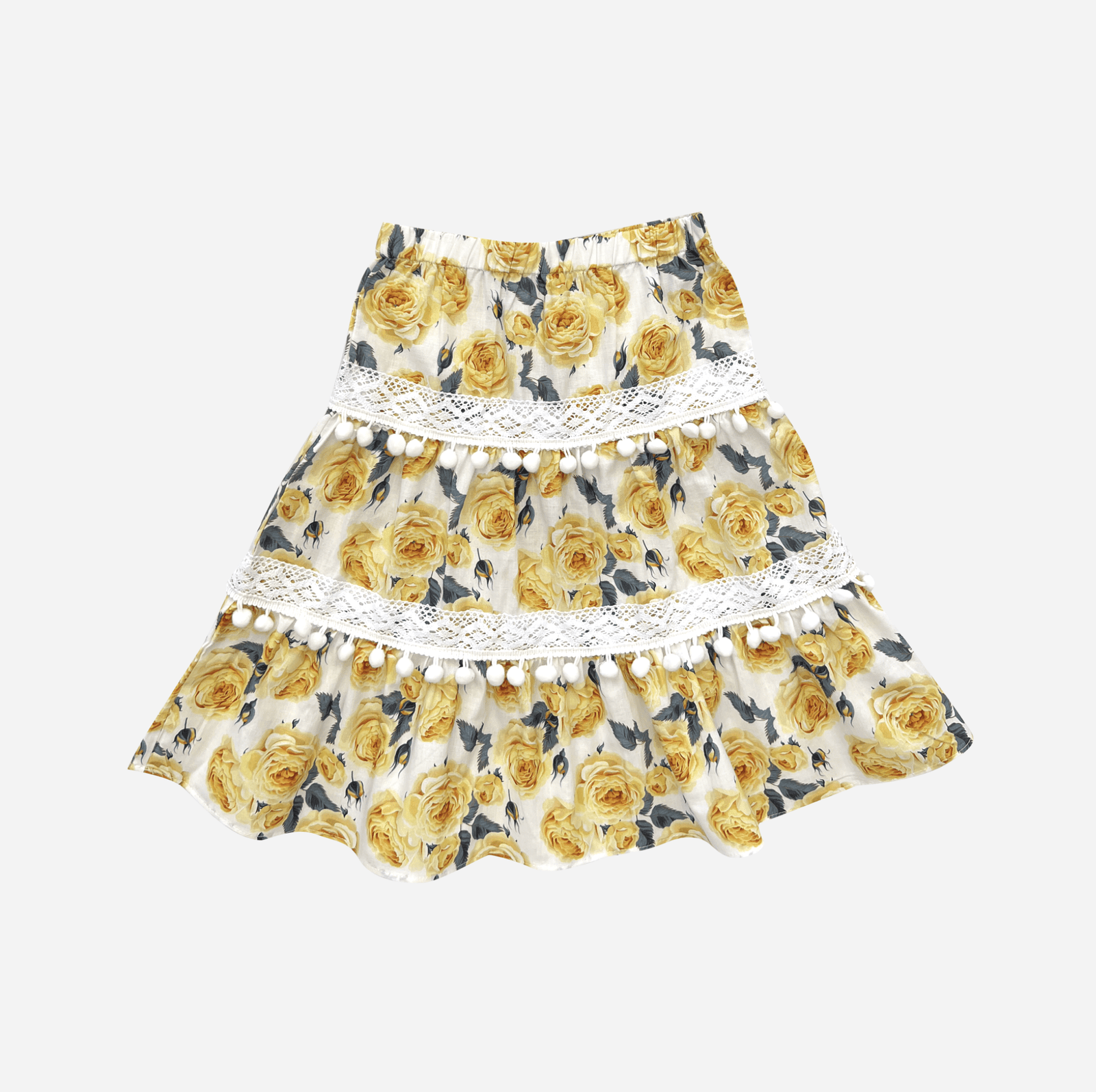 Love Henry Bottoms Girls Maggie Skirt - Lemon Floral