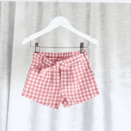 Love Henry Bottoms Girls Tie Waist Shorts - Pink Check