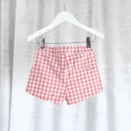 Love Henry Bottoms Girls Tie Waist Shorts - Pink Check