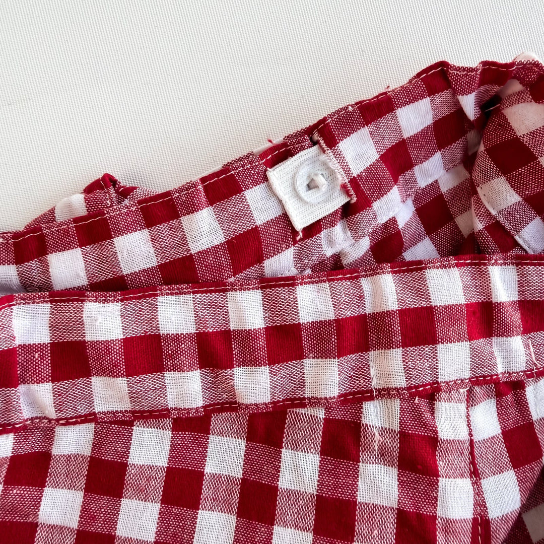 Love Henry Bottoms Girls Tie Waist Shorts - Red Check