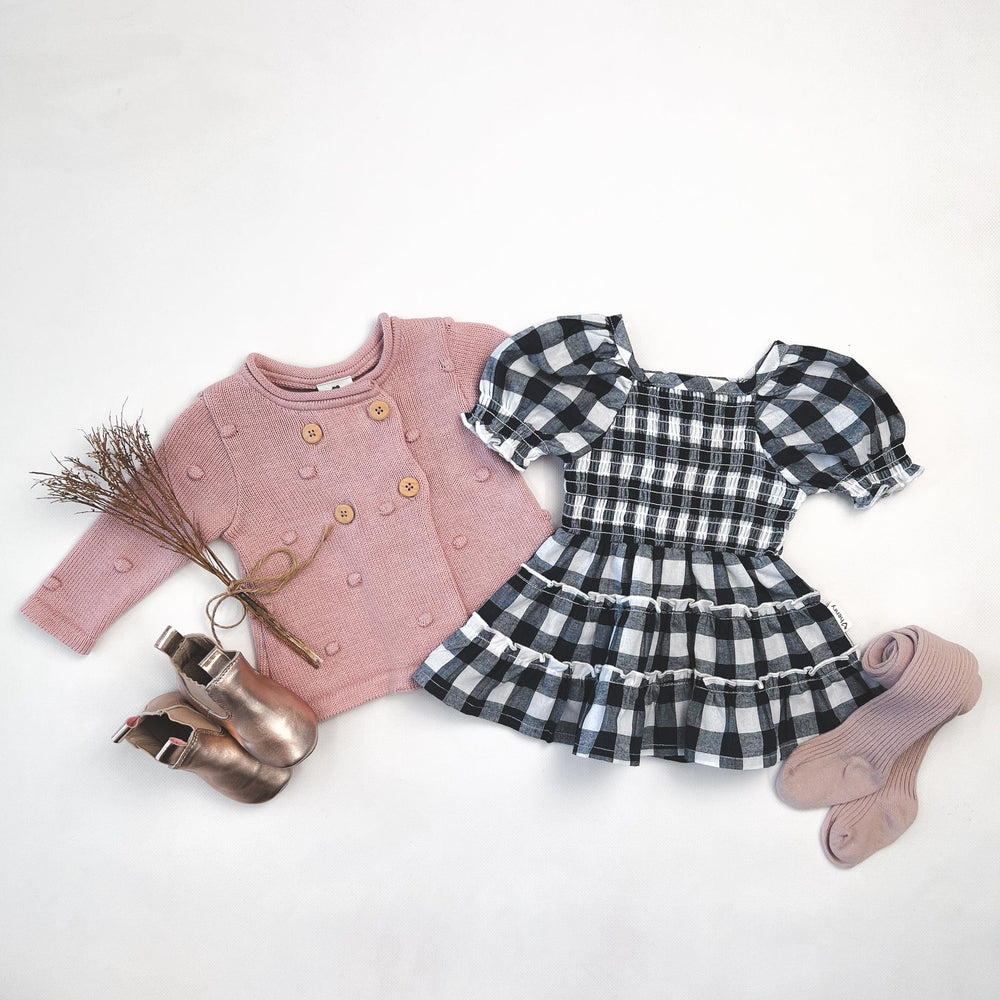 Love Henry Dresses Baby Girls Daisy Dress - Large Navy Check