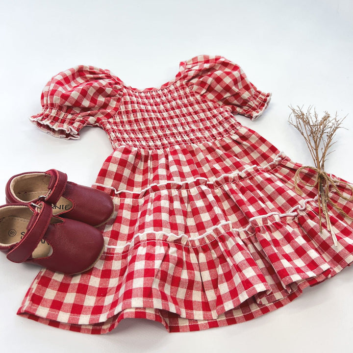 Love Henry Dresses Baby Girls Daisy Dress - Red Check