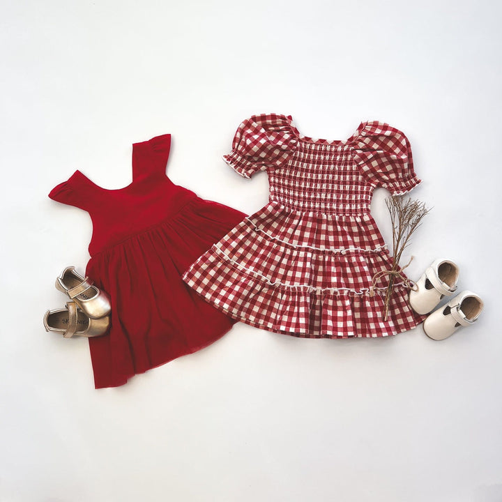 Love Henry Dresses Baby Girls Daisy Dress - Red Check