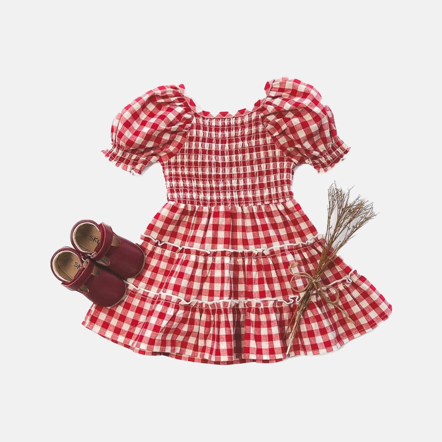 Love Henry Dresses Baby Girls Daisy Dress - Red Check