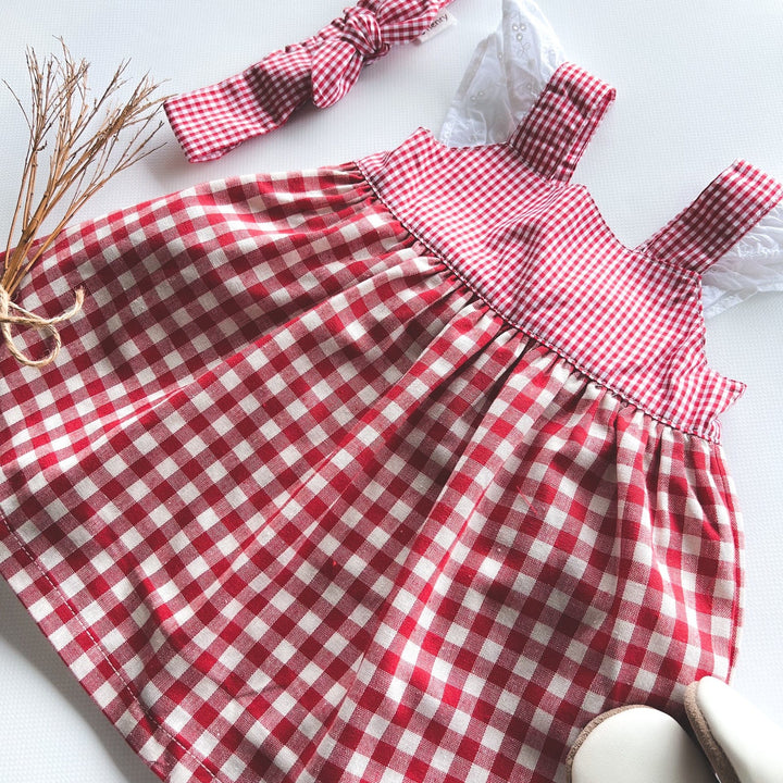 Love Henry Dresses Baby Girls Hattie Dress - Red Checks