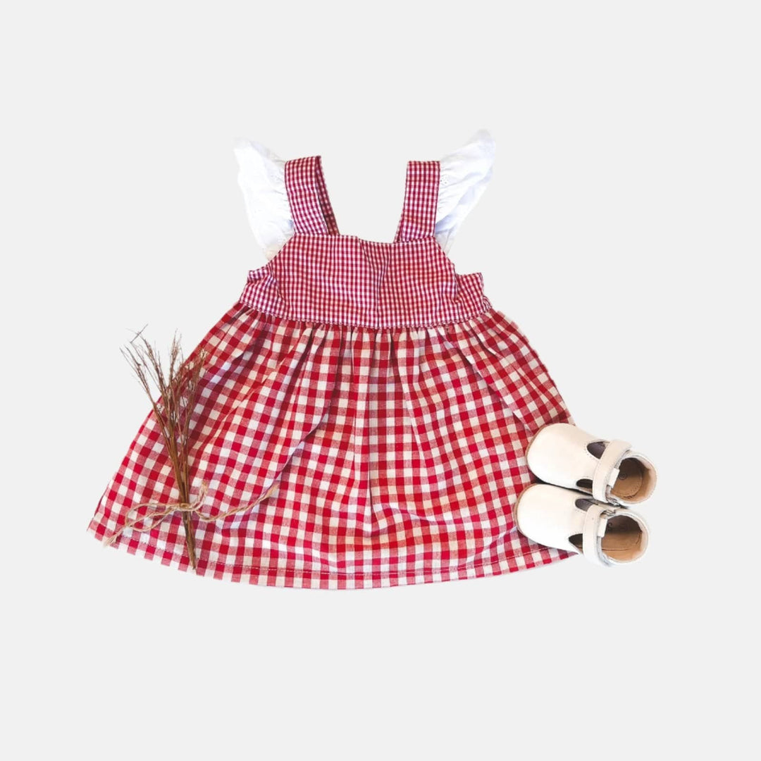 Love Henry Dresses Baby Girls Hattie Dress - Red Checks