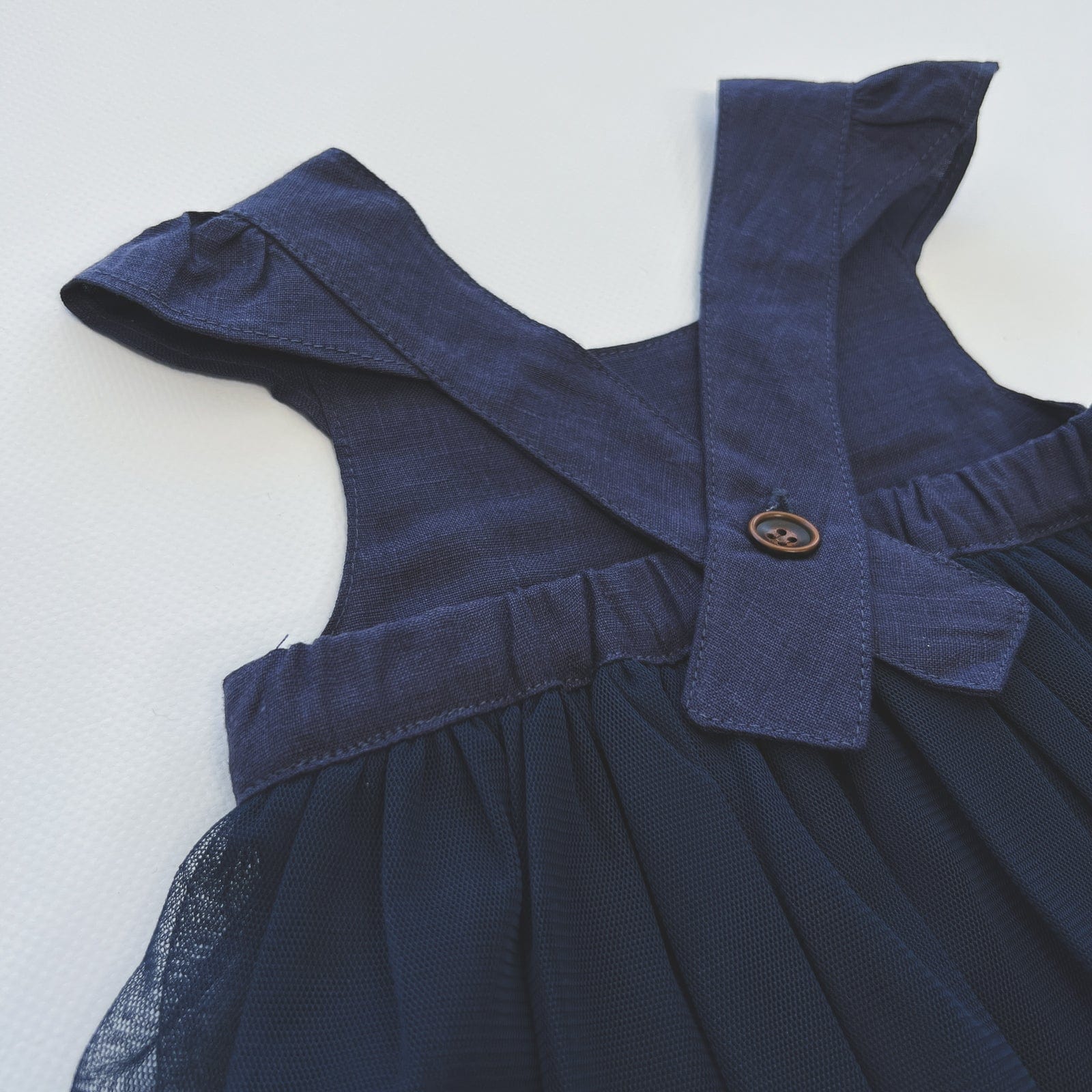 Love Henry Dresses Baby Girls Lottie Dress - Navy Linen