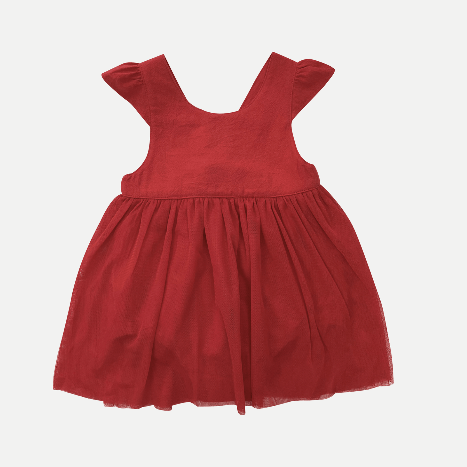 Love Henry Dresses Baby Girls Lottie Dress - Red Linen