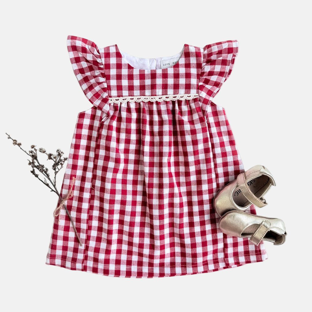Love Henry Dresses Baby Girls Maisy Dress - Red Check