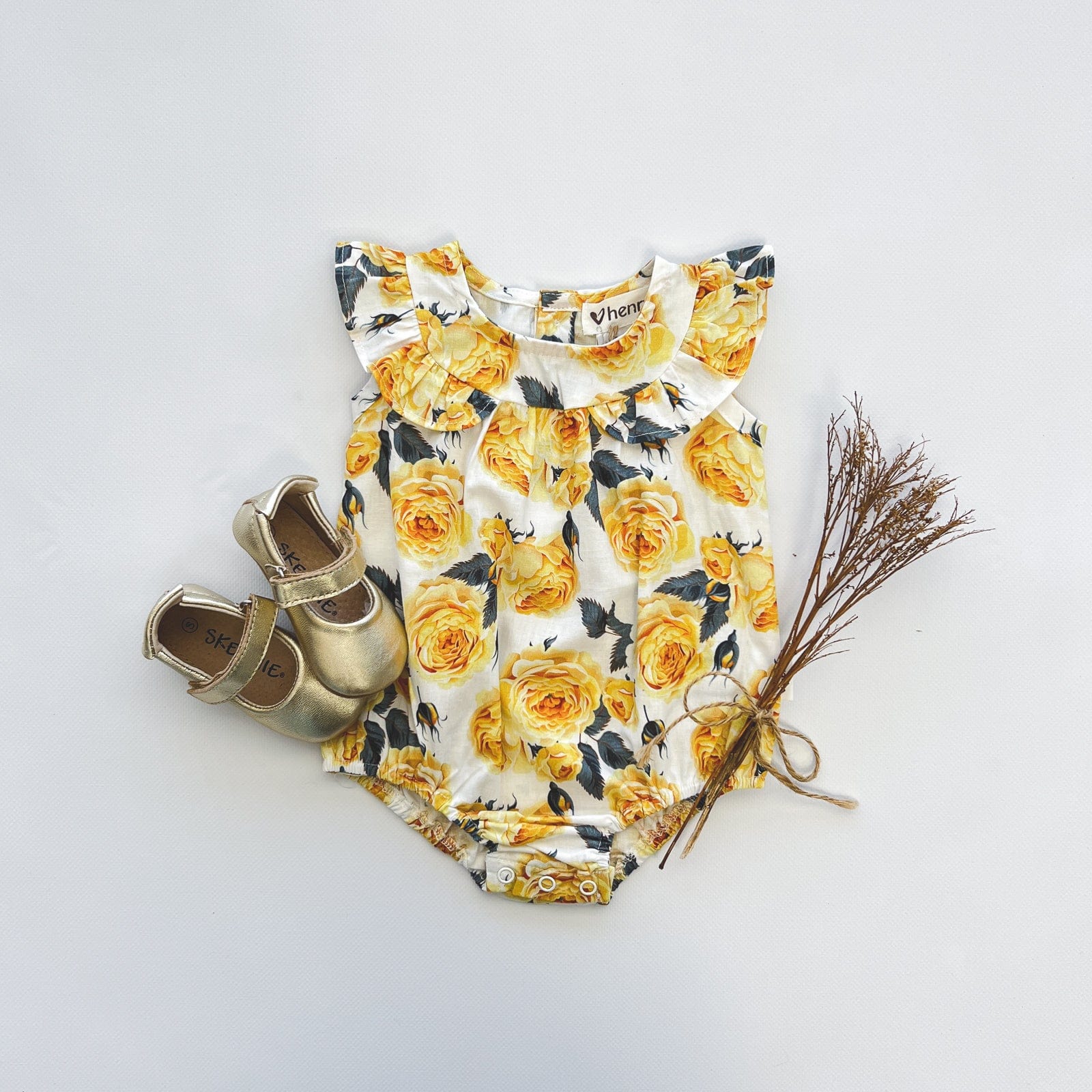 Love Henry Dresses Baby Girls Neve Playsuit - Lemon Floral