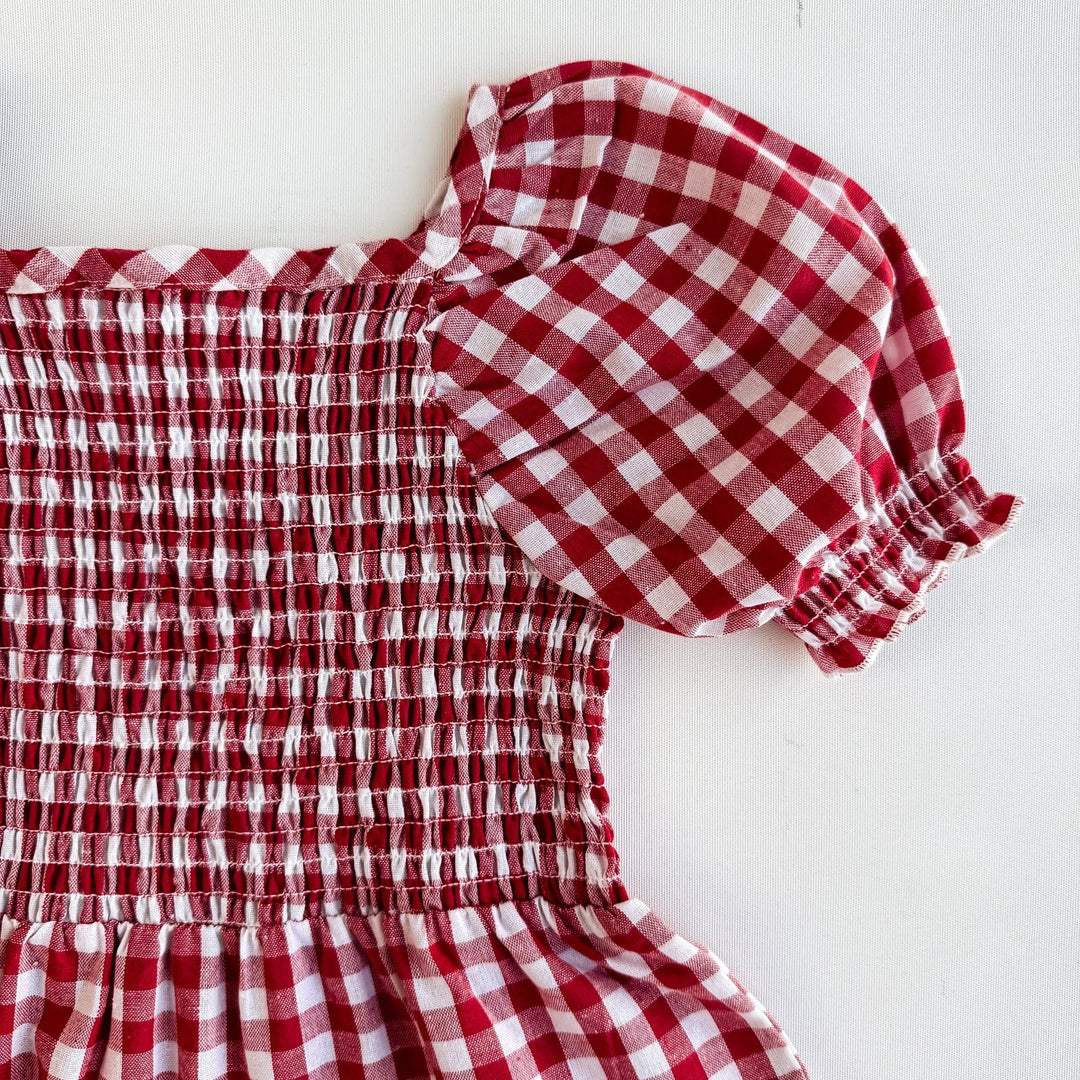 Love Henry Dresses Girls Daisy Dress - Red Check