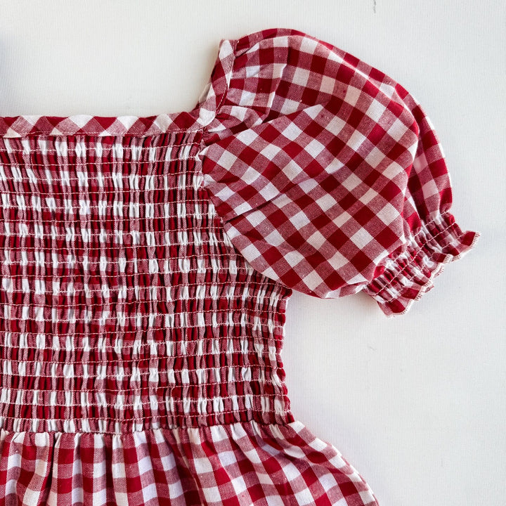 Love Henry Dresses Girls Daisy Dress - Red Check