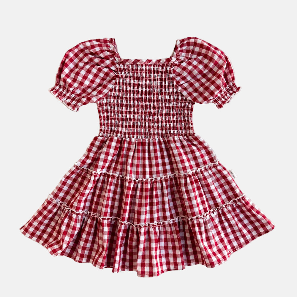 Love Henry Dresses Girls Daisy Dress - Red Check