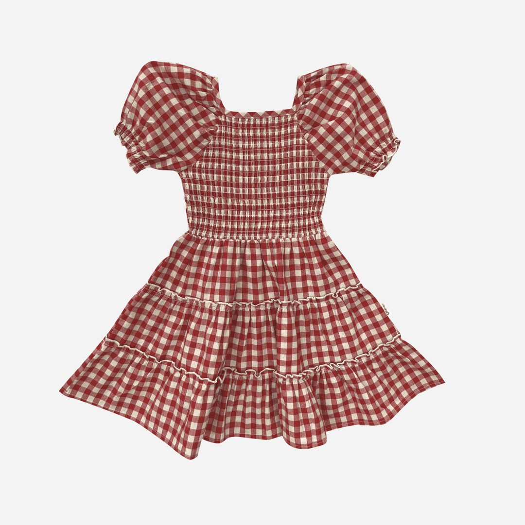 Love Henry Dresses Girls Daisy Dress - Red Check