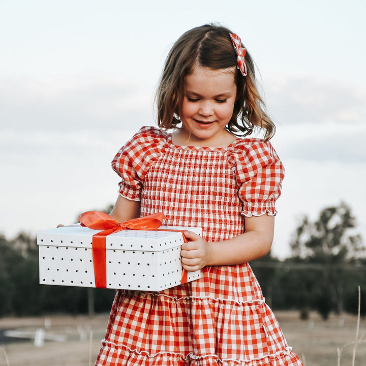 Love Henry Dresses Girls Daisy Dress - Red Check