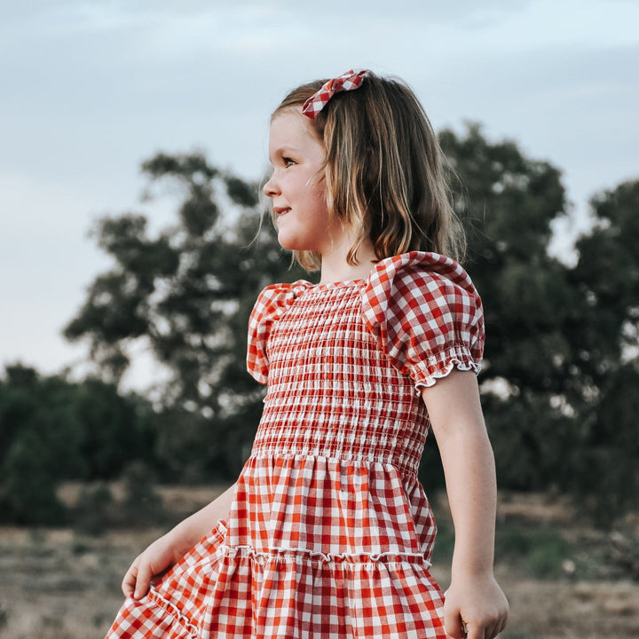 Love Henry Dresses Girls Daisy Dress - Red Check