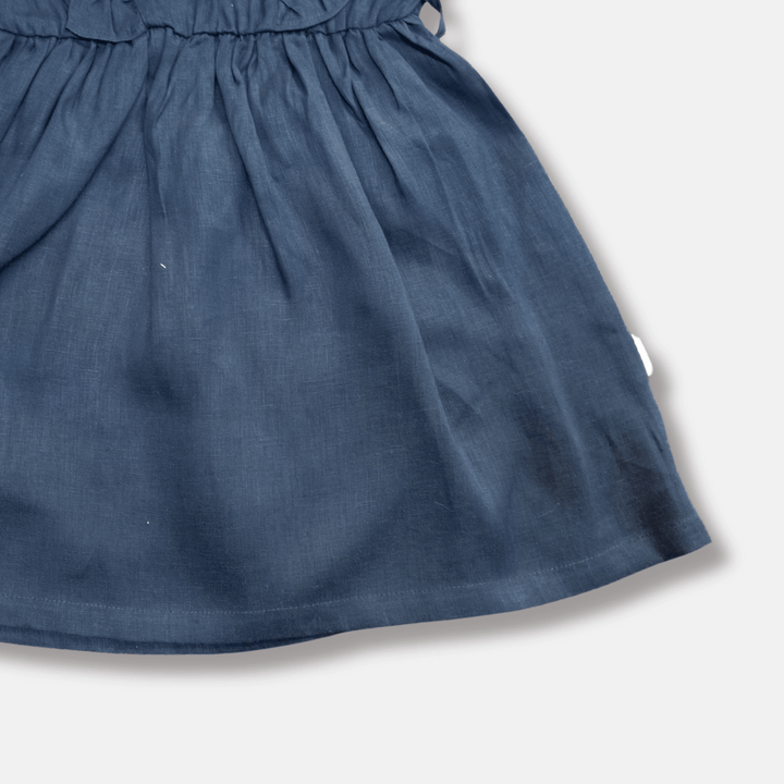 Love Henry Dresses Girls Florence Summer Dress - Navy Linen