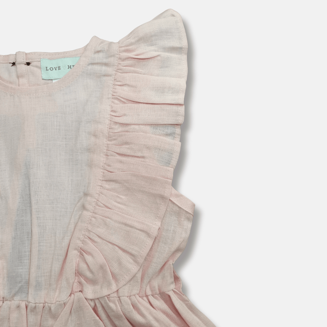 Love Henry Dresses Girls Florence Summer Dress - Pink Linen