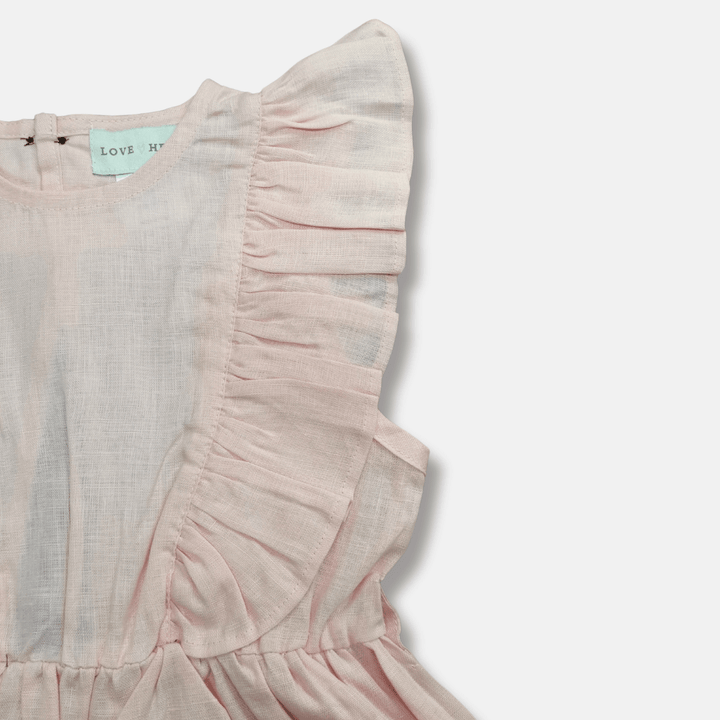 Love Henry Dresses Girls Florence Summer Dress - Pink Linen