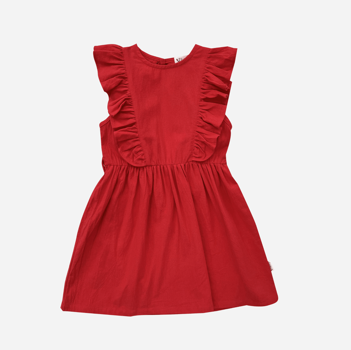 Love Henry Dresses Girls Florence Summer Dress - Red Linen