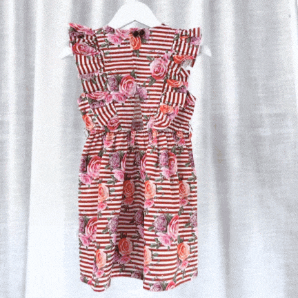 Love Henry Dresses Girls Florence Summer Dress - Striped Blooms