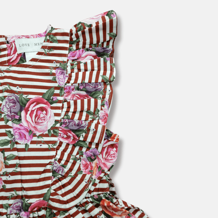 Love Henry Dresses Girls Florence Summer Dress - Striped Blooms