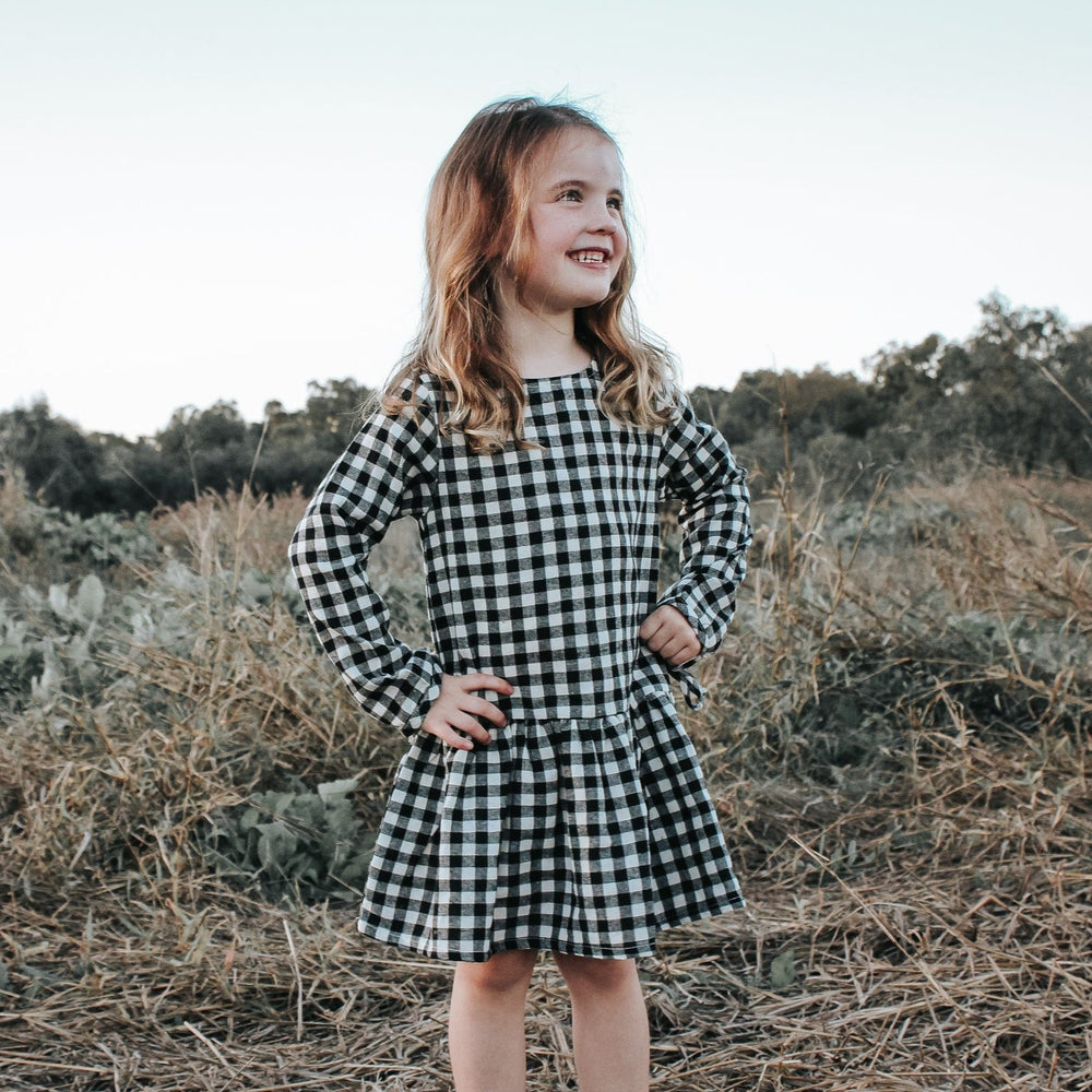 Love Henry Dresses Girls Frankie Dress - Black Check