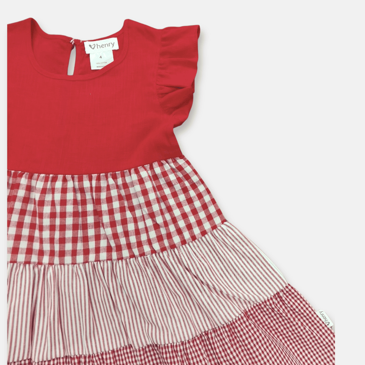 Love Henry Dresses Girls Ivy Dress - Red Checks