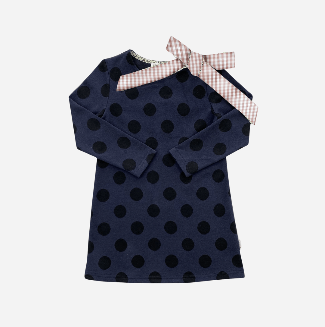 Love Henry Dresses Girls Mary Dress -  Navy/Black Spot