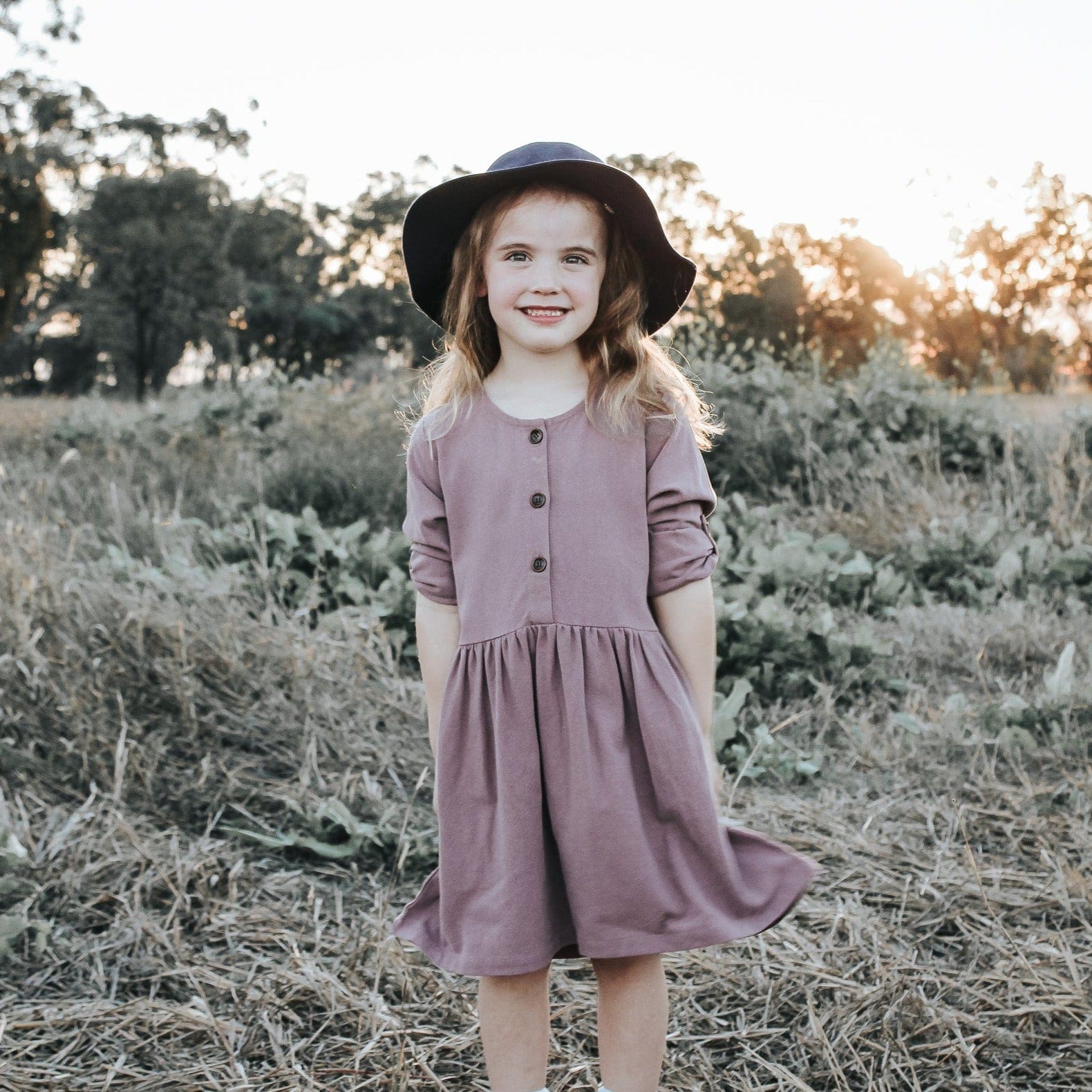 Girls Rosie Dress Mauve