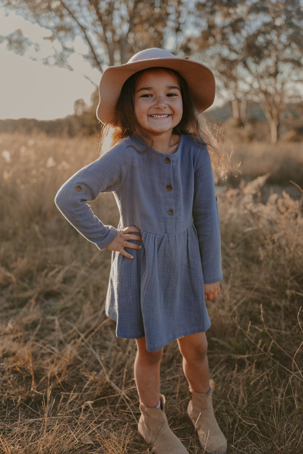 Love Henry Dresses Girls Rosie Dress -  Navy