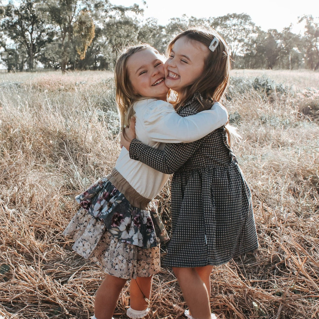 Love Henry Dresses Girls Winter Florence Dress - Navy Gingham