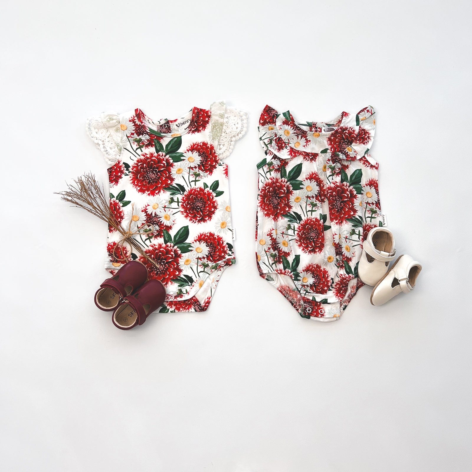 Love Henry Knit Onesie Baby Girls Knit Romper - Amore Floral