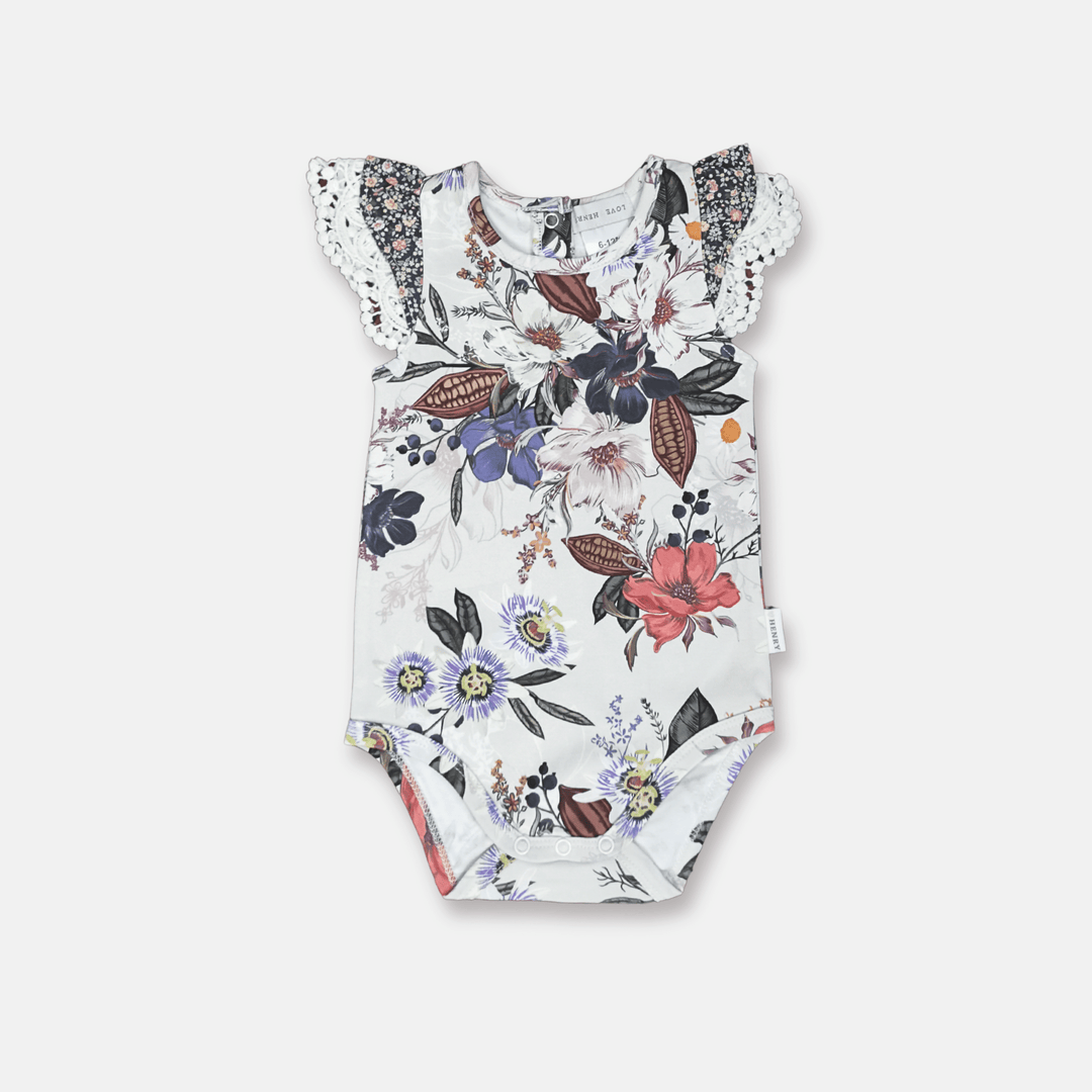 Love Henry Knit Onesie Baby Girls Knit Romper - Native Floral