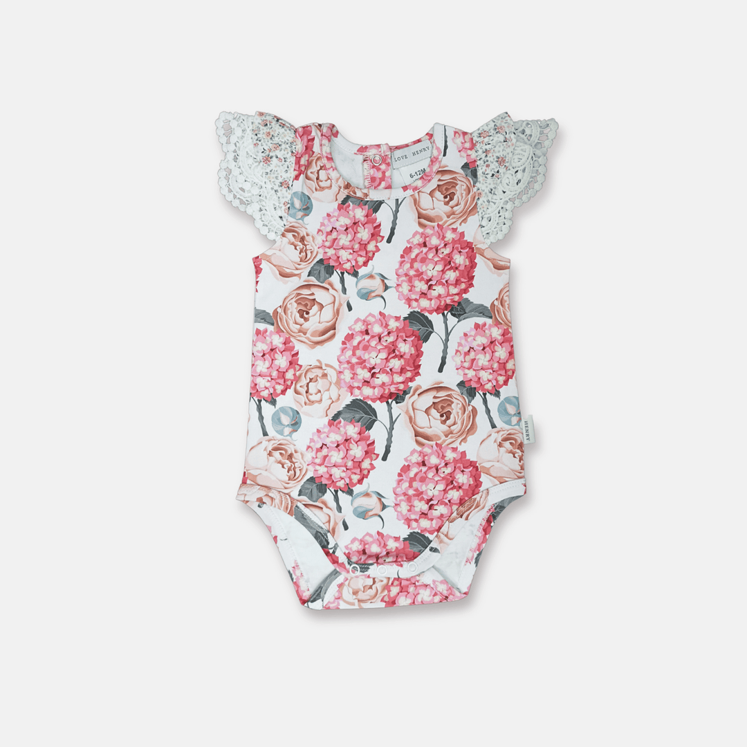 Love Henry Knit Onesie Baby Girls Knit Romper - Pink Blossom
